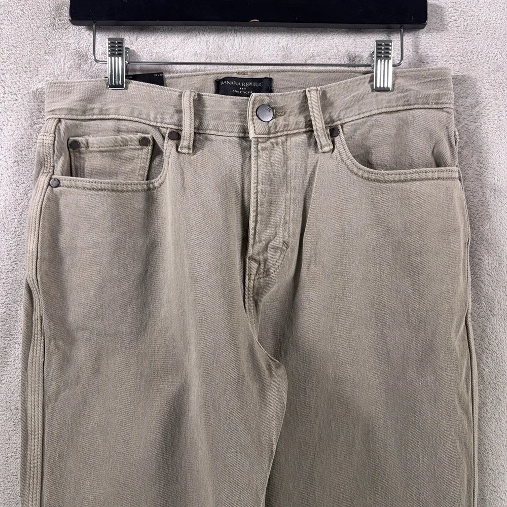 Banana Republic Athletic Fit Jeans Mens 29x30 Beige Straight Leg Stretch Denim